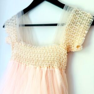 Pink Tulle Kids Formal Dress